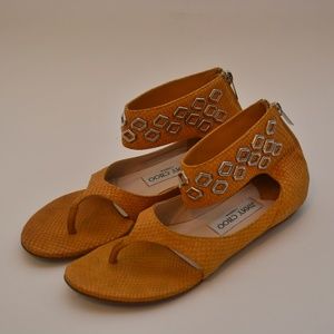 AUTHENTIC Jimmy Choo Yellow Leather Thong Sandals